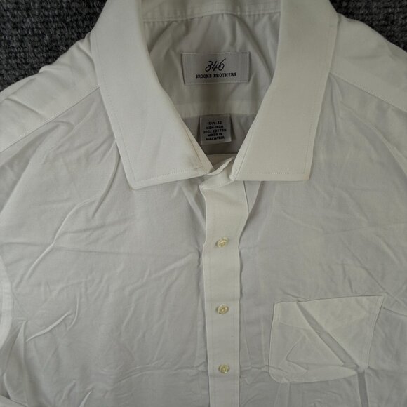 Brooks Brothers Non Iron Button Up Shirt Long Sleeve Men White 15.5 32 Woven ** - Picture 1 of 16